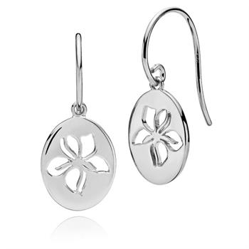 Izabel Camille Hibiscus silver earrings shiny, model a1647sws